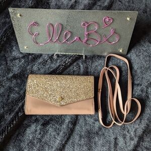 GUC Mauve/Tan/Rose Gold Sequin Clutch w/Straps